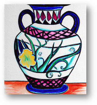 Artistic Impression of a Vase On Canvas