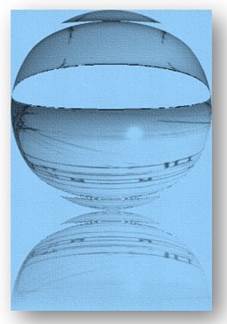 Blue Globe Reflection Artwork F McCullough Copyright 2023