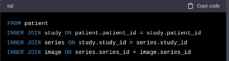 3b. Code 3B code specifies the tables that the query will retrieve data from