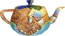 Hands Teapot Artwork by F McCullough Adapted from a Created by Open AI Dall-e Copyright 2023